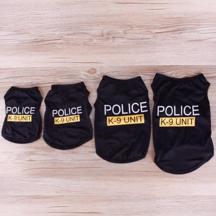 Pet Dog Clother for Small Dogs Polyester Cat Vest Pet Clothing with Police Pattern for Chihuahua Bulldogs Puppy Costume T-shirt 2