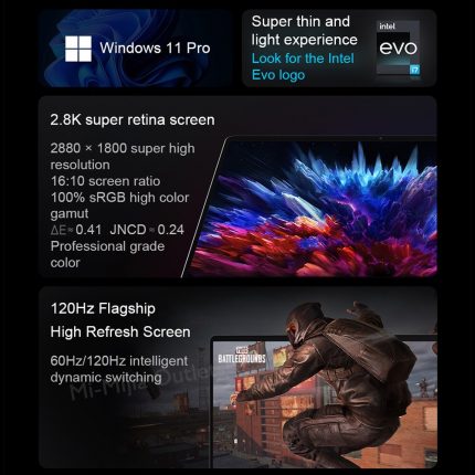 2023 Xiaomi Laptops RedmiBook 14 Intel i5-12500H/i7-12700H 16G RAM 512GB/1T SSD 14 Inch 2.8K 120Hz Screen Silver Notebook PC 1