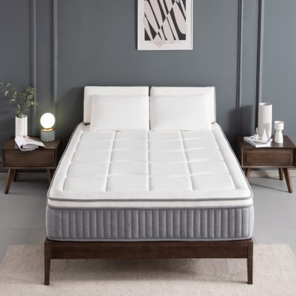 12" Continental Premium Hybrid Mattress, Gel Memory Foam Box Pocket Spring Mattress for Cool Sleep and Balance Support 1