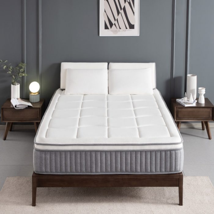 12" Continental Premium Hybrid Mattress, Gel Memory Foam Box Pocket Spring Mattress for Cool Sleep and Balance Support 1