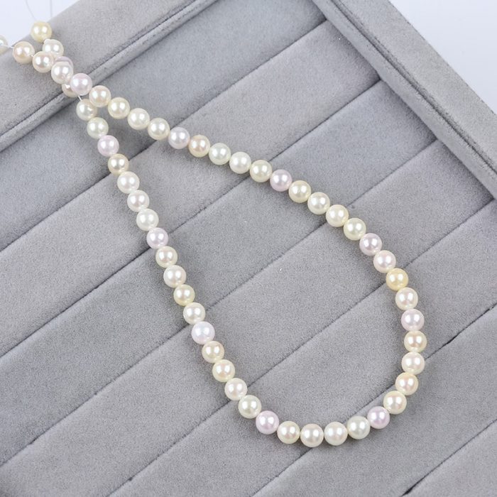 Good Luster AAA 5.5-6mm Akoya Round Natural Freshwater Pearl Strands 1