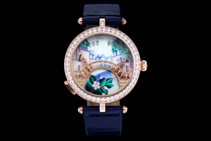 New 38mm Women Men Couple Quartz Watch Lover Bridge Gir Boy Metting Diamond Cz Sapphire Glass Wristwatch Love Luxury Watch 3