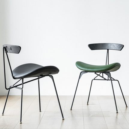 Nordic Retro Industrial Style Dining Chair Simple Apartment Home Wrought Iron Designer Chair Backrest Negotiation Leisure Chair 2