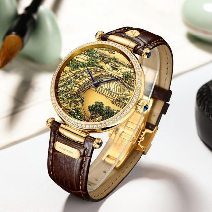 Fashion Genuine Jade Watch Men's Automatic Mechanical Stainless Steel Retro Business Man Wristwatches Ladies Waterproof Clocks 2