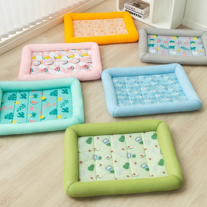 Cool Mat for Dogs Cat Cooling Blanket New Ice Silk Small Dog Pets Kennel Cold Top Quality Gel Summer Breathable Kennel Cushion 5