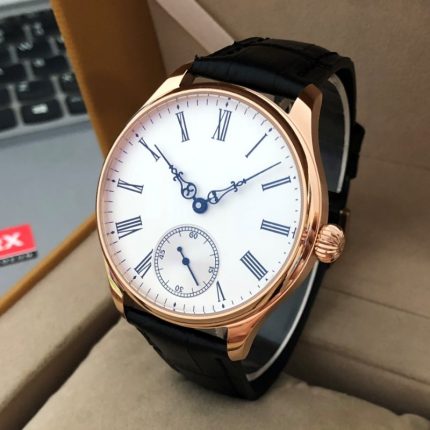 SEAKOSS 44mm Manual Winding Mechanical Movement Watch For Man Rose Gold Case Waterproof Stainless Steel Chronograph Wristwatch 2