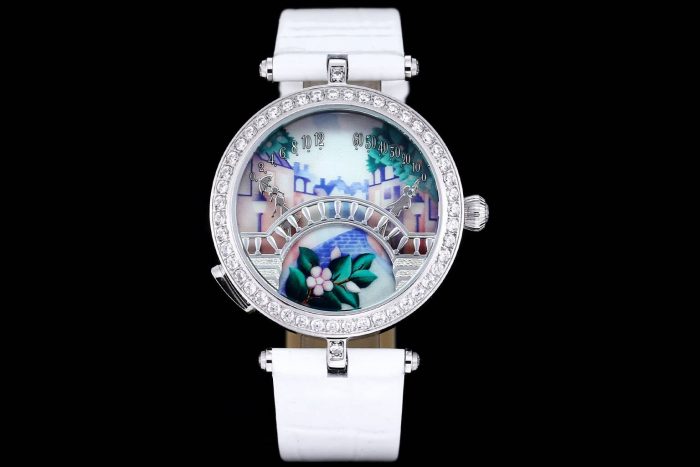 New 38mm Women Men Couple Quartz Watch Lover Bridge Gir Boy Metting Diamond Cz Sapphire Glass Wristwatch Love Luxury Watch 4