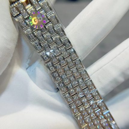 38mm Luxury Brand Lady Quartz Lover Bridge Amoureux Watch Full Diamond Stainless steel Lover meeting Moonlight Clock Sapphire Wr 2