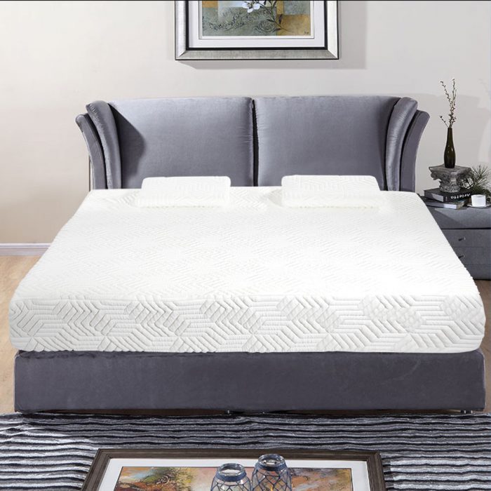 US Warehouse 10" Two Layers Traditional Firm High Softness Cotton Mattress with 2 Pillows (Full Size) White for Bedroom 1