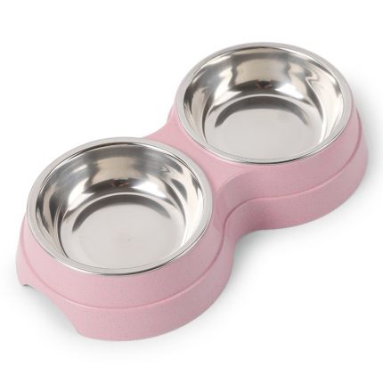 Double Pet Bowls Dog Food Water Feeder Stainless Steel Pet Drinking Dish Feeder Cat Puppy Feeding Supplies Small Dog Accessories 2