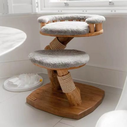 Luxurious Log Healthy Cat Climbing Frame, Cat House & Cat Climbing Platform & Pet Cat Furniture 1