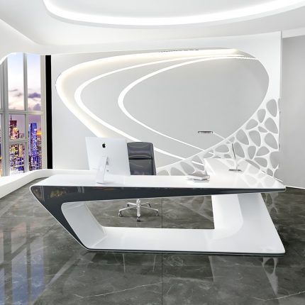 Painted creative boss table simple modern manager chief president table big team platform solid wood board 2
