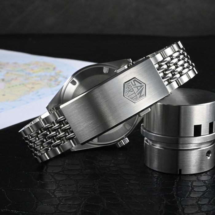 San Martin World Timer Watch Japan NH34 GMT 39.5mm Original Design Men Automatic Mechanical Travelers Watches Waterproof SN0116 4