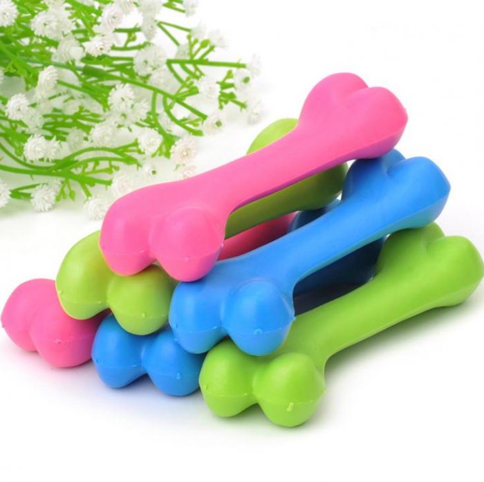 Dog Toys resistant To Bite Bone Dog Puppy Molars Rubber Ball Play For Teeth Training Thermal Plastic Rubber Pet Toys SN3144 1