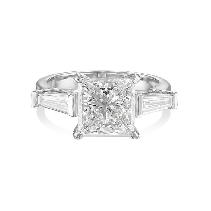 IGI Diamond Engagement Ring Vs1 F Princess 2.3 Ct Lab-Created CVD Special 1