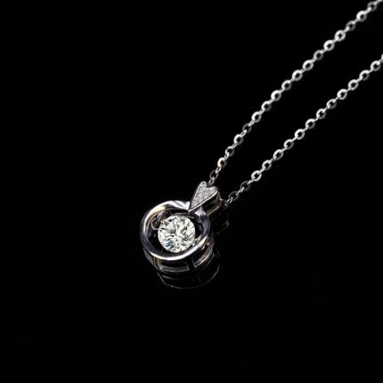 KNOW LOVE 0.5CT Artificial Diamond Necklace for Women Party Fine Jewelry Artificial Diamond Neck Chain Necklace Circular Diamond 2