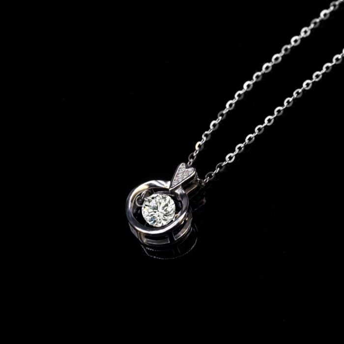 KNOW LOVE 0.5CT Artificial Diamond Necklace for Women Party Fine Jewelry Artificial Diamond Neck Chain Necklace Circular Diamond 2