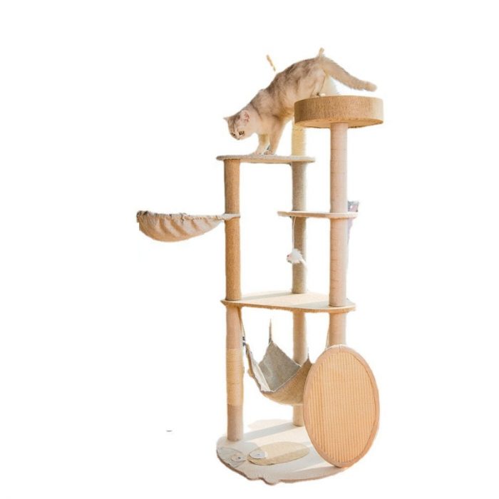 Cat Climbing Frame Large Integrated Tree Jumping Platform Sisal Cat Tower Claw Sharpener Things for Cats Beds and Furniture Toys 1