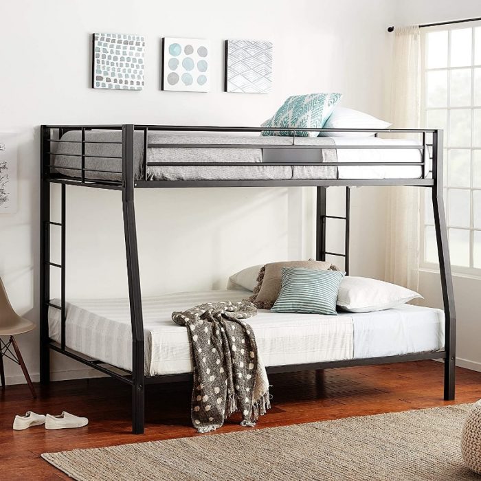 [Flash Deal]ACME Limbra Full XL/Queen Bunk Bed In Sandy Metal Contemporary Casual [US Stock] 1