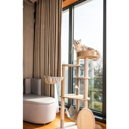 Cat Climbing Frame Large Integrated Tree Jumping Platform Sisal Cat Tower Claw Sharpener Things for Cats Beds and Furniture Toys 2