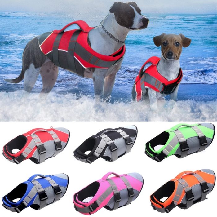 Summer Puppy Dog Life Jacket for Small Medium Dogs Reflective Pet Life Harness Vest Swim Suit French Bulldog Clothes Clothing 1