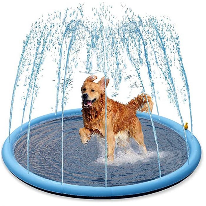 150/170cm Summer Pet Swimming Pool Inflatable Water Sprinkler Pad Play Cooling Mat Outdoor Interactive Fountain Toy for Dogs 1