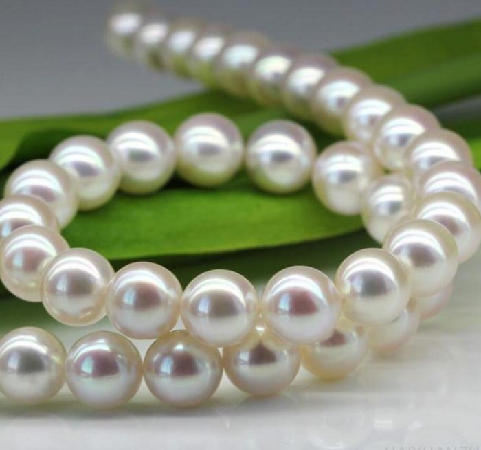 Japan Akoya natural seawater pearl necklace imported light glass mirror round 8-8.5MM mother GIFT 1