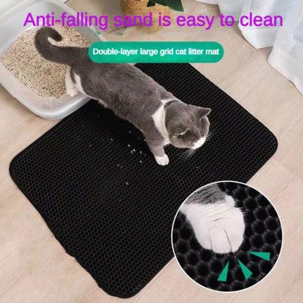 Cat Litter Mat Waterproof Non-slip Double Layer Bed Pet Box Accessory EVA Cats Cushion Carpet Under the Litter Box Cat Sand Pad 2