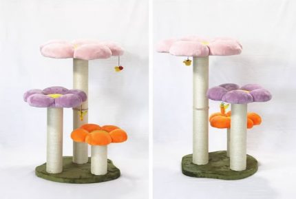 Cat Climbing Frame Large Cat Base Luxury Flower Cat Nest Cat Tree One Piece Sisal Sharpening Claw Cartoon 2