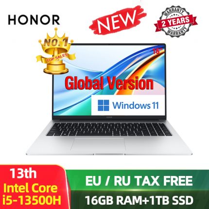 2023 Honor MagicBook X 16 Pro Laptop 13th Core i5-13500H 16GB 1TB Notebook 16” 2.2K Screen Window 11 Computer PC Glacier Silver 1