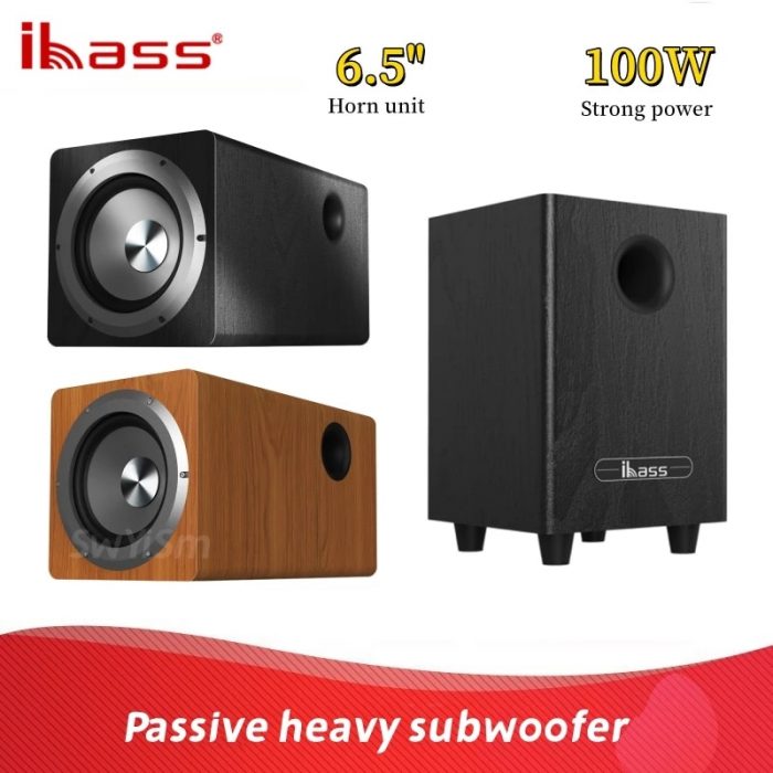 Ibass 100W High Power 6.5" Passive Subwoofer with Home Amplifier Car 360 Stereo Speakers SW Bass Output Home Theater HIFI System 2