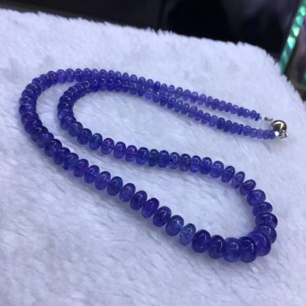 Natural Blue Tanzanite Tanzania Clear Round Abacus Beads Necklace 4.6-9.5mm Blue Tanzanite Pendant Woman AAAAAAA 2