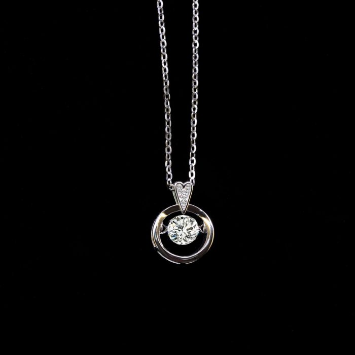 KNOW LOVE 0.5CT Artificial Diamond Necklace for Women Party Fine Jewelry Artificial Diamond Neck Chain Necklace Circular Diamond 3