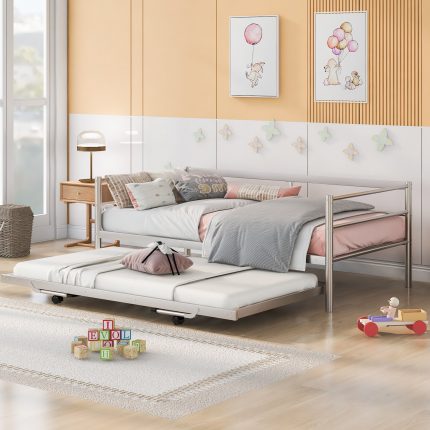 Double metal sofa bed with adjustable rollers, pop-up rollers, 78-81.5-17.8cm 2