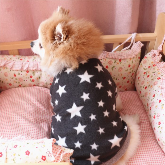 XS-L Pet Clothes Puppy T-shirt Dog Vest Cat T-shirt Cat Vest Puppy Supplies Dog Accessories Five-pointed Star Clother Black 1