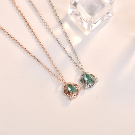 Li Ming Jewelry s925 Sterling Silver Little Mermaid Necklace Female Cute Cartoon Princess Co branded Rose Gold Lock Bone Chain 4
