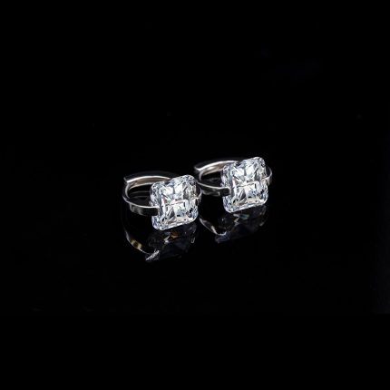 KNOW LOVE Women Lab Diamond Earrings Radiant Cut Dating Party Shiny Diamond Earrings  18K Gold Earrings Certified Gifts Wedding 2