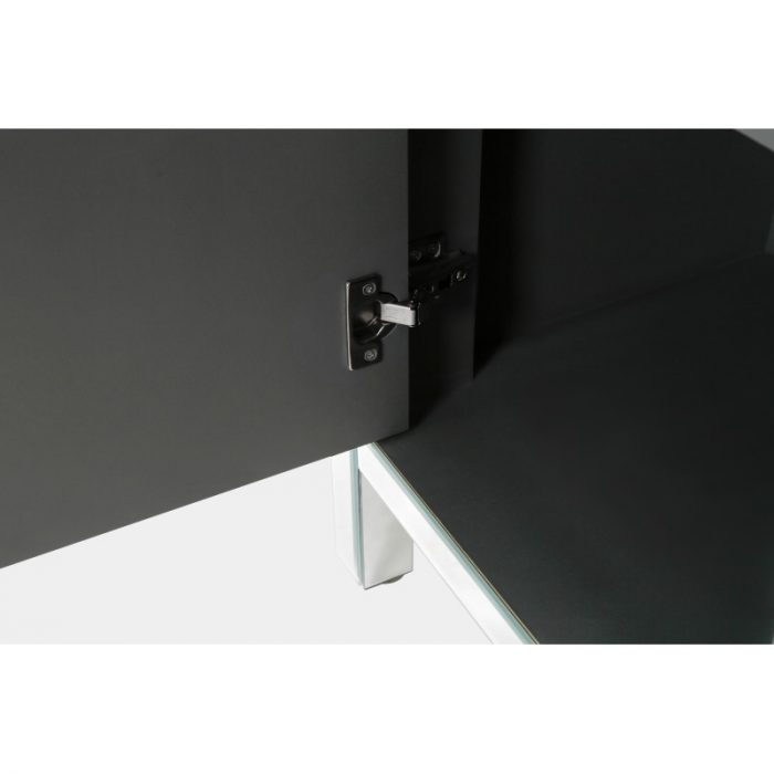 Storage Cabinet with Mirror Trim and Diamond Shape Design, Silver ,for Living Room, Dining Room, Entryway, Kitchen 4