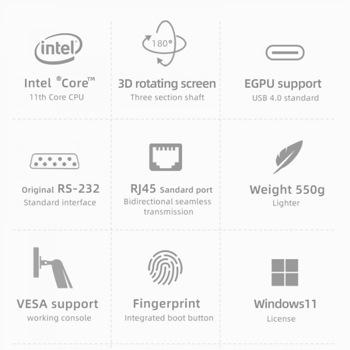 One Netbook A1 Pro 7 Inch Mini Laptop Touch Screen Intel Core i5 11th Gen 16GB RAM 512GB SSD Windows 11 Notebook Computer 2