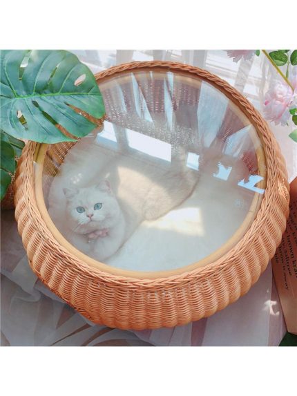 Luxury Cat Villa Cat Delivery Room Pet Littet All-season Closed And Breathable Rattan Cat Litter 1