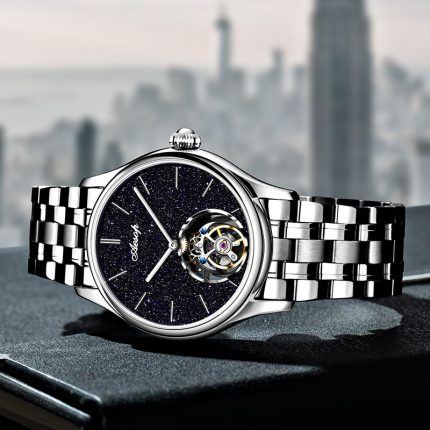 AESOP Men's Tourbillon Mechanical Wristwatches Sapphire Winding Fine Steel Strap Watches for Men Fashion Leisure Waterproof 2