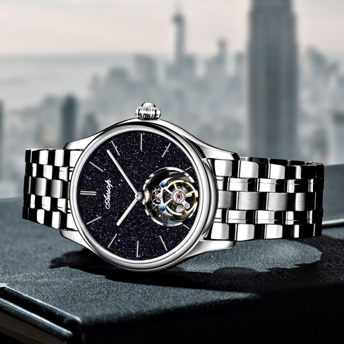 AESOP Men's Tourbillon Mechanical Wristwatches Sapphire Winding Fine Steel Strap Watches for Men Fashion Leisure Waterproof 2