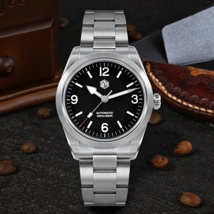 2022 San Martin Men Automatic Mechanical Watch 38mm Fashion Explore Climbing Series NH35 Stainless Steel  Sapphire 10Bar BGW-9 2