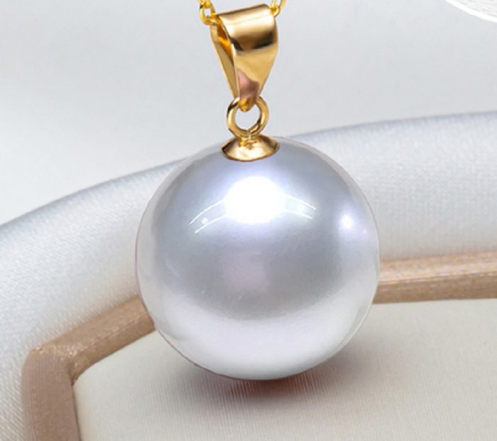 Simple Sea White Pearl Pendant 15-16mm Round Pearl Chain Pendant Daily for Women Fashion Jewelry Accessories 1