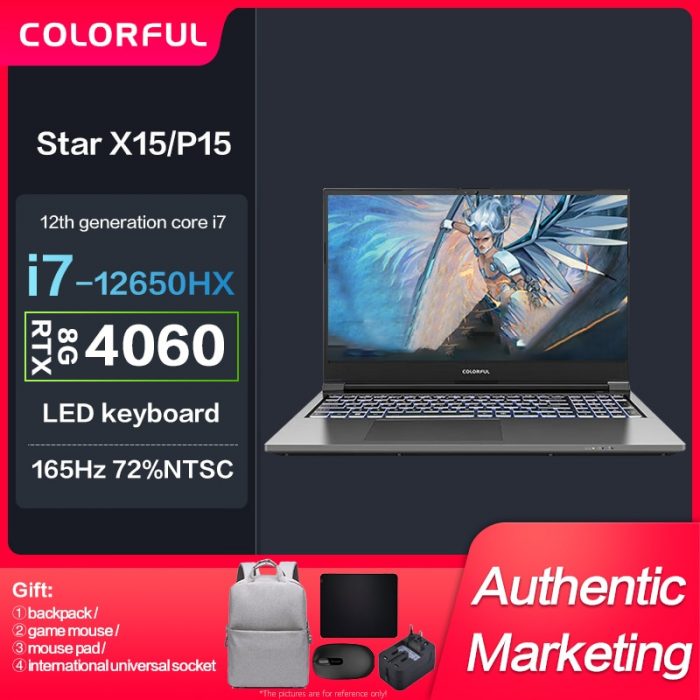 Genuine New Colorful Star X15/P15 Gaming Laptop Intel I7 I9 RTX4060/RTX4070 8GB 2.5K 144Hz/165Hz Notebook Win11 Global Edition 1