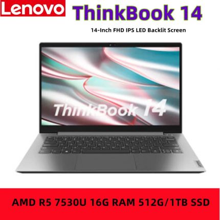 Lenovo ThinkBook 14 Laptop 2023 AMD R5 7530U Ryzen 16G RAM 512G SSD 14-Inch FHD IPS LED Backlit Screen 100% sRGB Newest Notebook 1