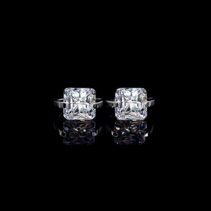 KNOW LOVE Women Lab Diamond Earrings Radiant Cut Dating Party Shiny Diamond Earrings  18K Gold Earrings Certified Gifts Wedding 1