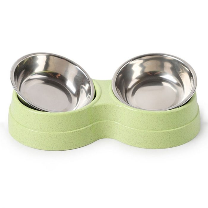 Double Pet Bowls Dog Food Water Feeder Stainless Steel Pet Drinking Dish Feeder Cat Puppy Feeding Supplies Small Dog Accessories 5