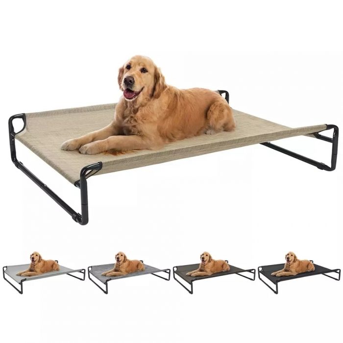 Portable Raised Elevated Dog Bed Waterproof & Breathable Durable Pet Bed with No-Slip Feet 1