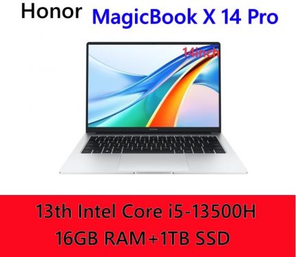 Honor MagicBook X 14 Pro 2023 14” Laptop 13th Core i5-13500H Notebook 16G 512G 2.2K Screen Glacier Silver Window 11 Computer PC 1